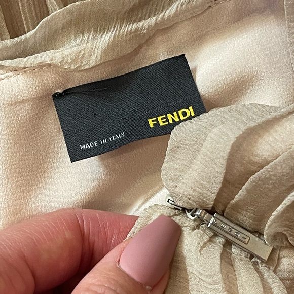 Rare FENDI Couture Runway 100% Silk Greek Goddess Dress Size 38/XS - Picture 3 of 16